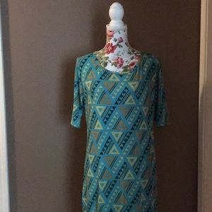 Lularoe Julia Dress 2XL | Teal & Brown